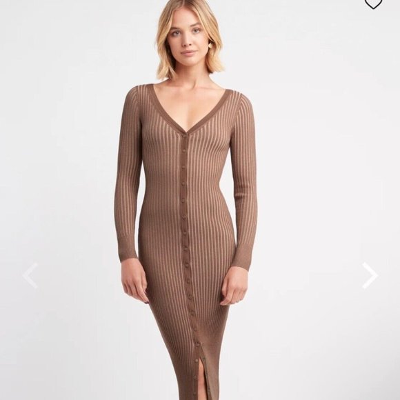 Kookai Sadie Button Midi Dress - Size 1 (38) / Coco - Picture 5 of 6